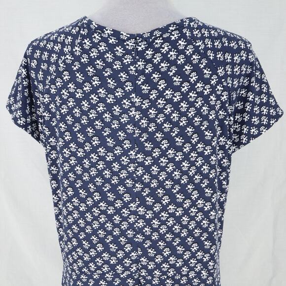 Michael Kors Dress Plus Size 1X Navy Blue Print Stretch Knit Zipper Career New - Picture 10 of 13